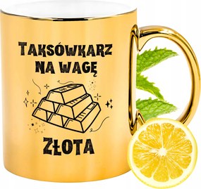 Prémium Arany Fényes Bögre Taxisofőr Ajándék Nyomtatott Fotó