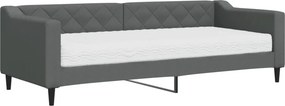 vidaXL sötétszürke szövet kanapéágy matraccal 80 x 200 cm