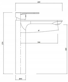 Cersanit Crea, magas mosdócsaptelep, fekete, S951-332