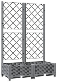 világosszürke PP rácsos kerti ültetőláda 80 x 40 x 121,5 cm