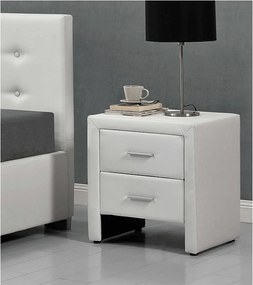 Éjjeliszekrény, ökobőrfehér, CASTEL