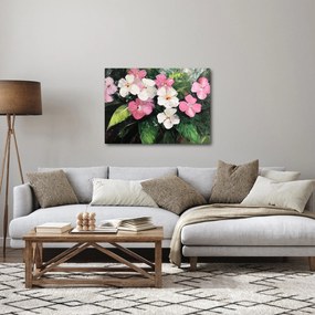 Kép - Rózsaszín és fehér virágok (70x50 cm)