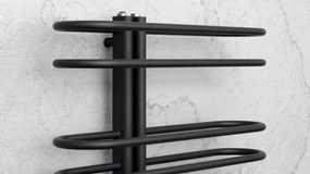 Regnis LEVEL, fűtőelem 600x530mm központi csatlakozással 50mm, 215W, fekete matt, LEVEL530/600/D50/BLACK