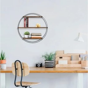 Fali polc TULIPA 60x15 cm lucfenyő/fekete