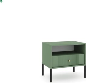 Éjjeliszekrény smoke green színben fekete elemekkel arany fogantyúkkal – ISEO IS06