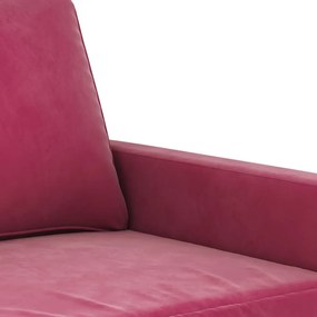 vidaXL 3 személyes bordó bársony kanapé 180 cm