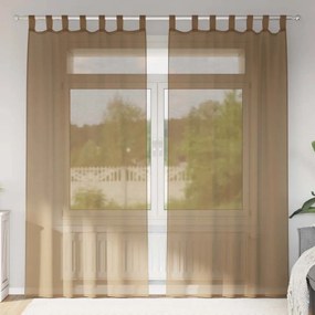 vidaXL 2 db világosbarna fátyolfüggönyök hurokkal 140x245 cm