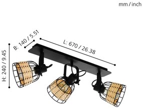 Eglo 43326 - Spotlámpa ANWICK 1 3xE27/40W/230V