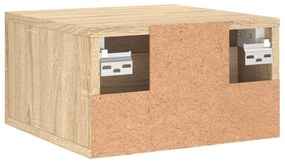 2 db sonoma tölgy falra szerelhető éjjeliszekrény 35x35x20 cm