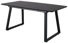 Asztal Dallas 172Fekete, 75x85x160cm, Hosszabbíthatóság, Közepes sűrűségű farostlemez, Fém