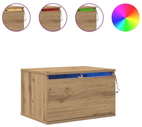 Éjjeli Asztal LED fali szereléssel Artisan Tölgy 50x36x30 cm