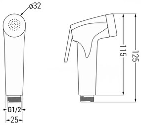 Mexen kiegészítők - R-76 Kézi bidé fej, 1 funkciós, rose gold, 79576-60