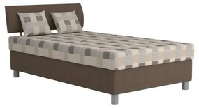 GEORGE kárpitozott ágy 120x200 cm, tárolóval és matraccal, barna