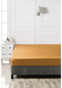 Sárga gumis pamut lepedő 160x200 cm - Mijolnir