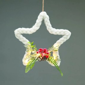 Aca Lighting karĂĄcsonyi fĂŒggĆdekorĂĄciĂł csillag 10 Led meleg fehĂ©r elemes 2