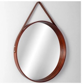 Tutumi Tutumi, kerek tükör 59 cm barna csíkon NBKL-18013, sötétbarna, HOM-09696