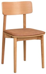 Konyakbarna-natúr színű bőr utánzat étkezőszék szett 2 db-os Wolcott – Rowico