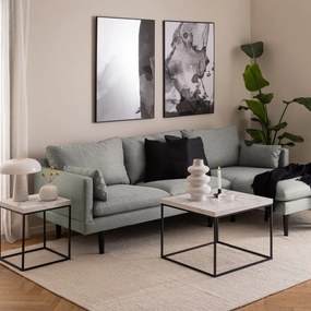 Fehér dohányzóasztal márvány dekoros asztallappal 60x60 cm Barossa – Actona