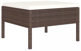 4 részes barna polyrattan kerti bútorszett párnákkal