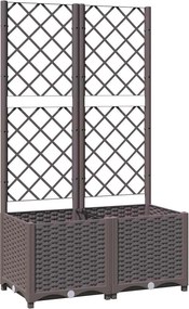 vidaXL barna polipropilén rácsos kerti ültetőláda 80 x 40 x 136 cm
