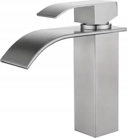 Mosdó Csaptelep Pultra Szerelhető Lapos Kifolyó Króm Csap Fürdőszoba +Csövek