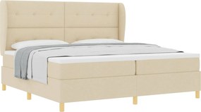 vidaXL Boxspring ágy matraccal Sötétszürke 90x190 cm Szövet Krém