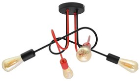 Felületre szerelhető csillár OXFORD 4xE27/15W/230V fekete/piros