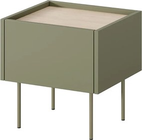 Éjjeliszekrény lábakon Desin Bogart, olíva szín, zöld, loft stílus