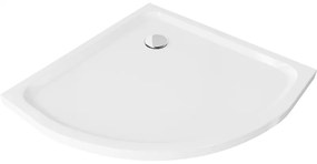 Mexen Flat félköríves slim zuhanytálca 90 x 90 cm, fehér, krómozott szifon - 41109090