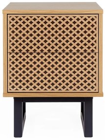 Camden Diamond Print éjjeliszekrény tölgyfa dekorral - Woodman