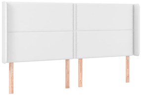 fehér műbőr LED-es fejtámla 163x16x118/128 cm