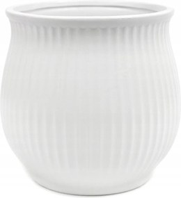 Virágtartó Fehér Kerámia 14x13cm Bordázott Matt Fedél 15
