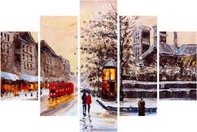 Kép - Egy téli város festménye (150x105 cm)
