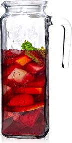 1,1L-ES Üveg Kancsó Italokhoz Gyümölcslevek Víz Fedővel Hűtőszekrény Asztal