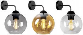 Glimex Orb üvegbúrás fali lámpa méz színben 1xE27
