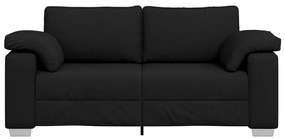 Két személyes kanapé Fekete 140 cm Textil
