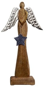 Fa Angel val vel ezüst szárnyak, 40 cm
