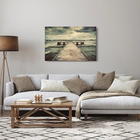 Egy fából készült móló képe a tengeren (90x60 cm)