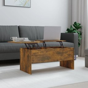 Füstös tölgy színű szerelt fa dohányzóasztal 102x50,5x46,5 cm