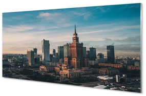 Akrilkép Varsó panoráma felhőkarcolók napkelte 100x50 cm 2 fogas