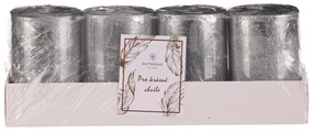 Adventi gyertya készlet ezüst, 4 db, paraffin, 8, 8 cm