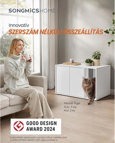 Macskaalom-szekrény hófehér színben