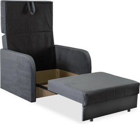 Egyszemélyes ágyazható fotel szürke, VERO