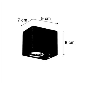 2 db modern fekete fali lámpa szett IP44 - Baleno
