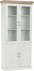 vitrines szekrény, északi sosna/vadtölgy, ROYAL W4D