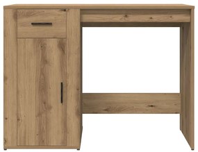 kézműves tölgy színű szerelt fa íróasztal 100 x 49 x 75 cm