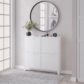 SHIRLEY fém cipősszekrény, 960 x 900 x 170 mm, fehér