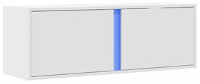 fehér falra szerelhető TV-szekrény LED-lámpákkal 100x31x35 cm