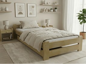 Emily ágy 90x200 cm, fenyőfa Ágyrács: Ágyrács nélkül, Matrac: Deluxe 10 cm matrac