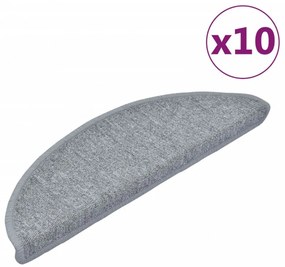 10 db világosszürke félkör alakú lépcsőszőnyeg 56 x 17 x 3 cm